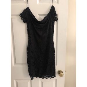 Black Off The Shoulder Lace Dress